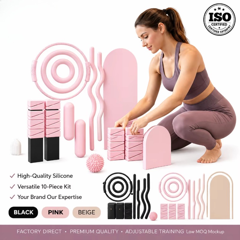 Pilates And Yoga Combined - Barre de musculation, haltères en silicone,